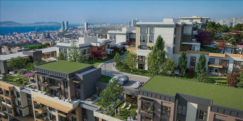 Apartments in a new residential complex in Istanbul, Turkey