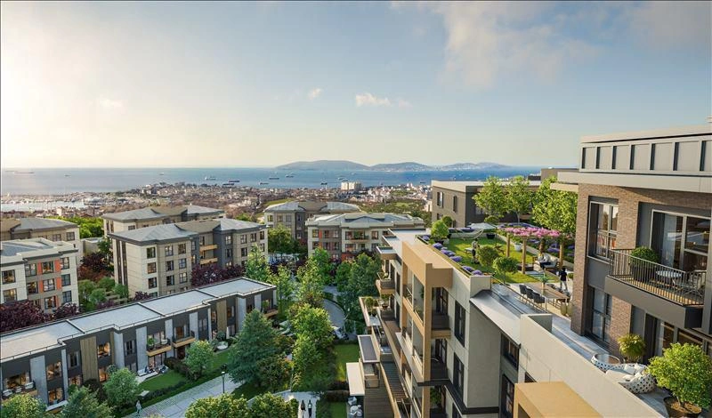 Apartments in a new residential complex in Istanbul, Turkey