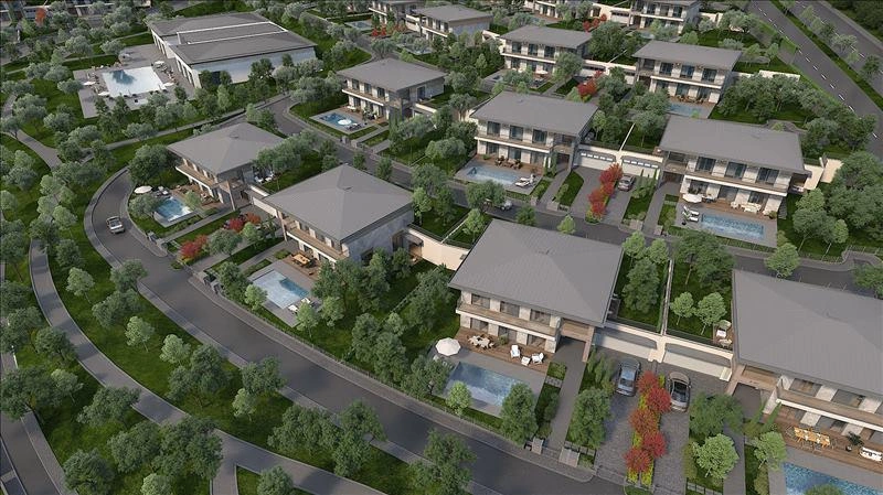 Villas in a modern residential complex in Istanbul, Turkiye