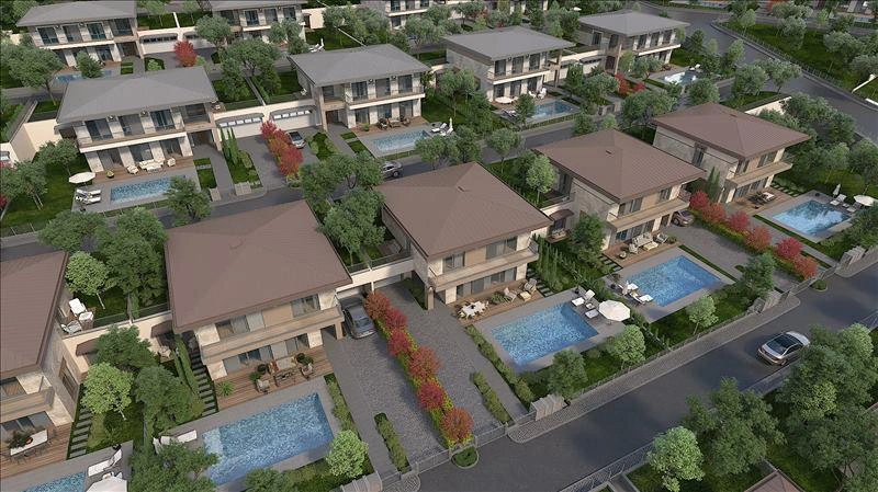 Villas in a modern residential complex in Istanbul, Turkiye