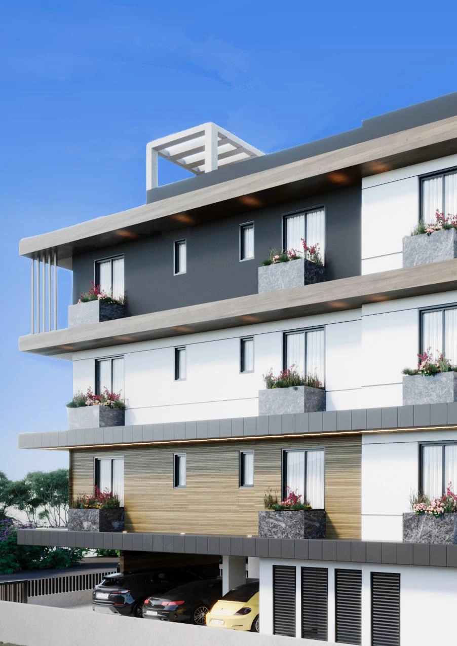 लार्नाका, साइप्रस में कम-ऊँचाई वाले आवासीय परिसर के अपार्टमेंट