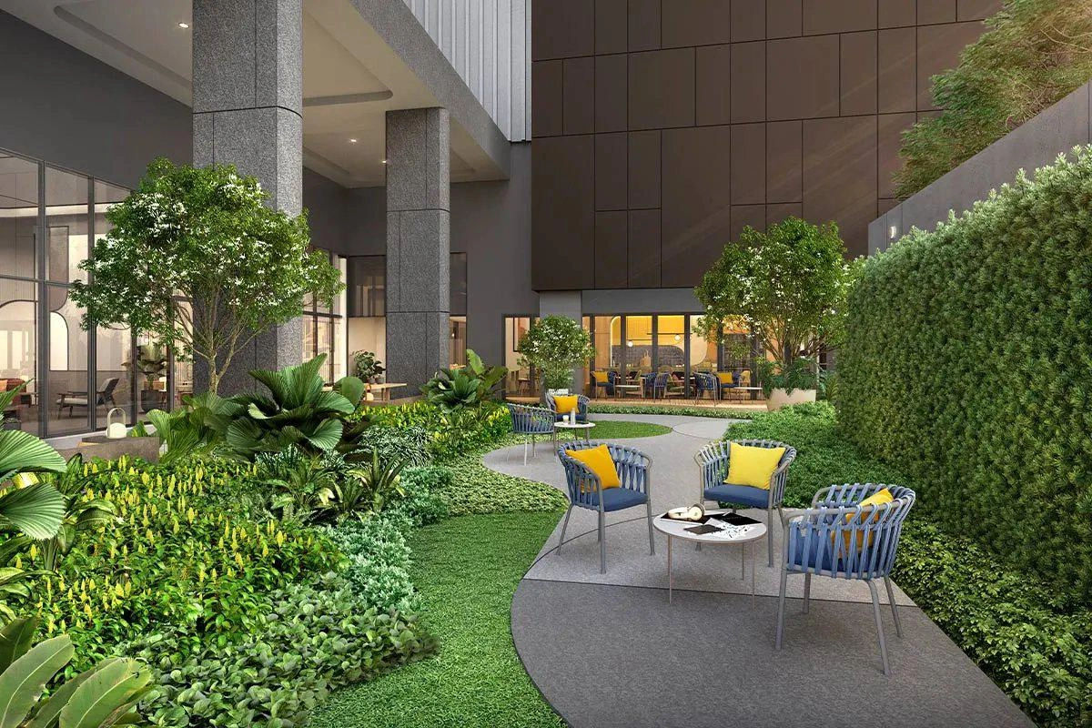 タイ・バンコクのモダンな住宅複合施設のアパート