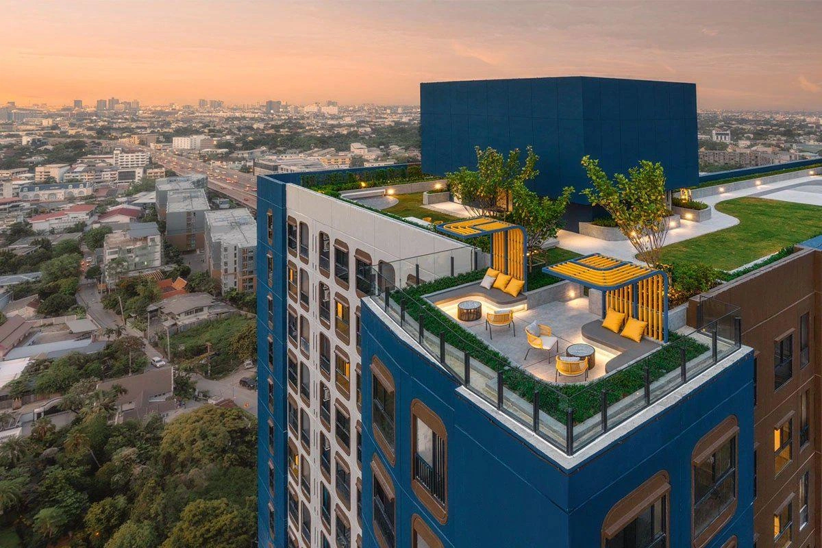 タイ・バンコクのモダンな住宅複合施設のアパート