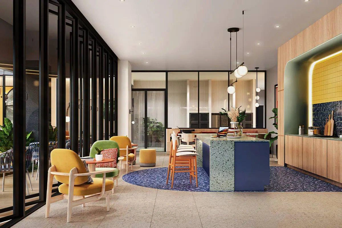 タイ・バンコクのモダンな住宅複合施設のアパート