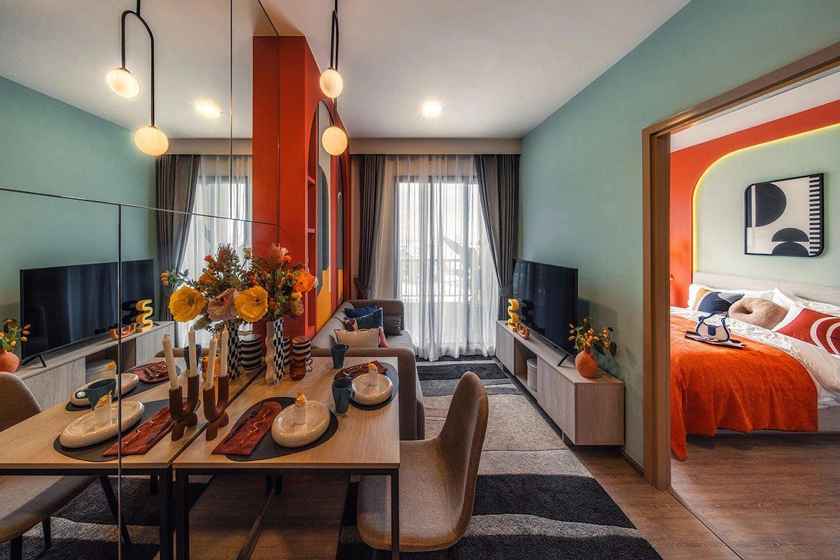 タイ・バンコクのモダンな住宅複合施設のアパート