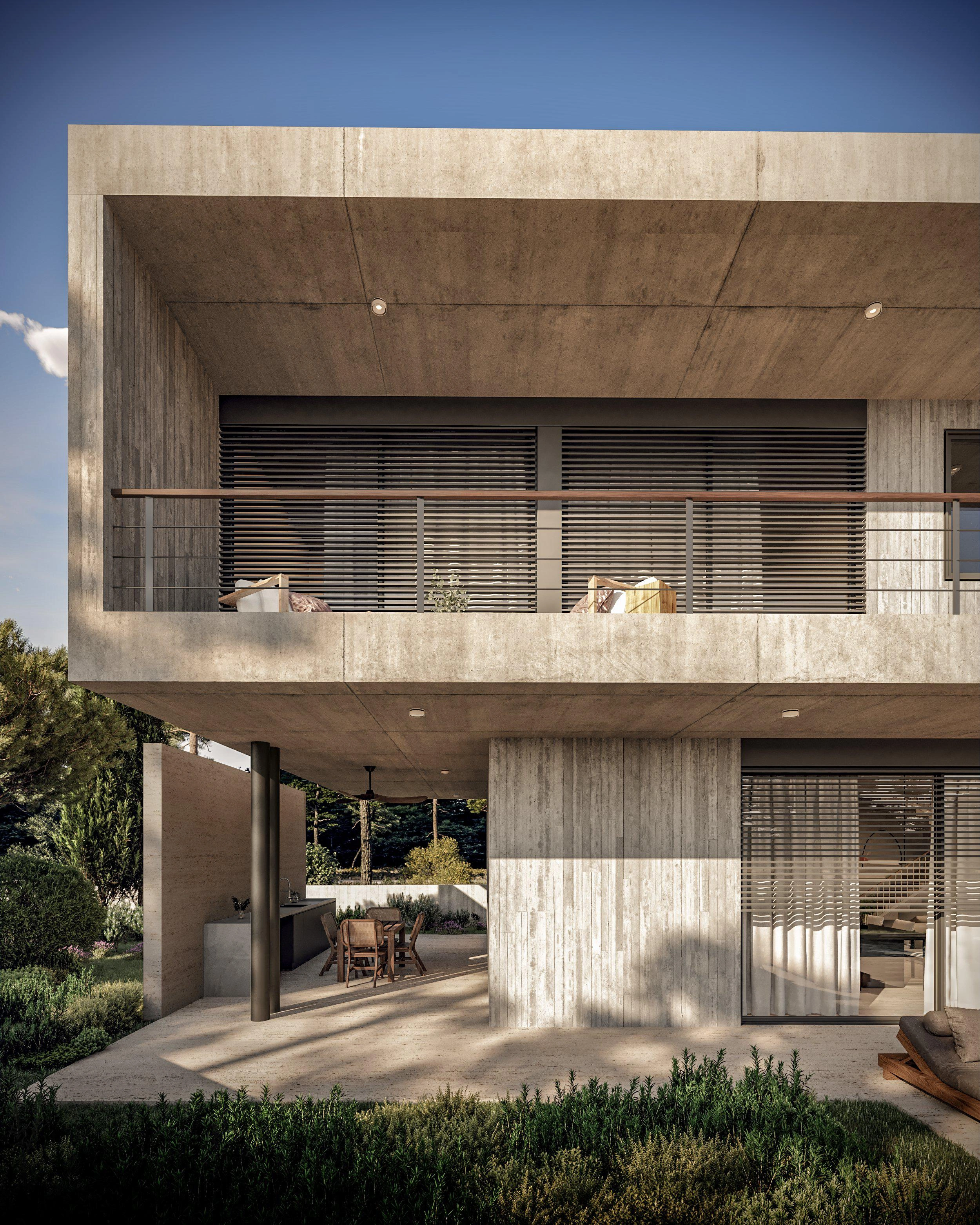 キプロス・パフォスのモダンな住宅複合施設内のヴィラ