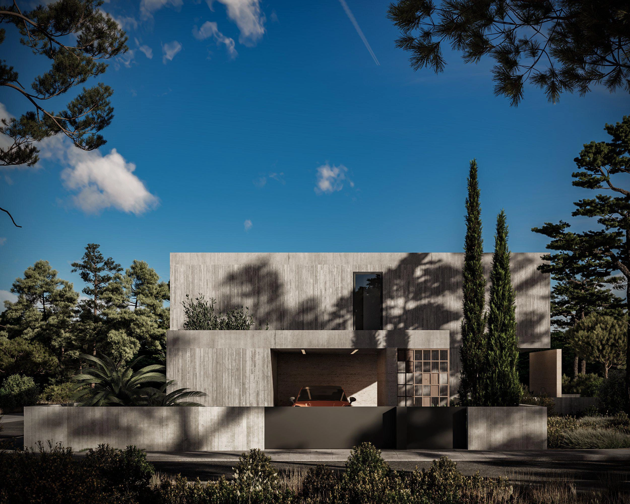 キプロス・パフォスのモダンな住宅複合施設内のヴィラ