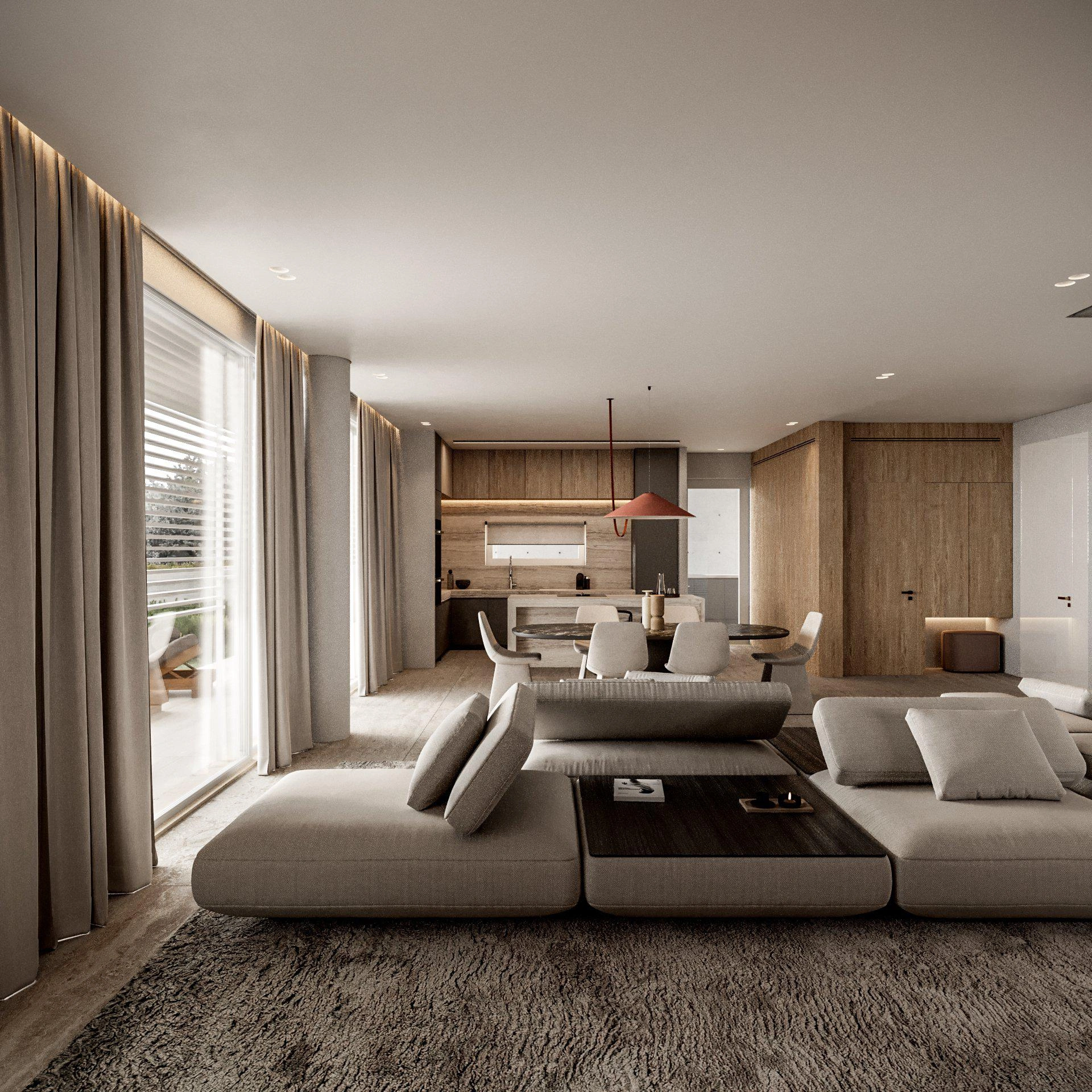 キプロス・パフォスのモダンな住宅複合施設内のヴィラ