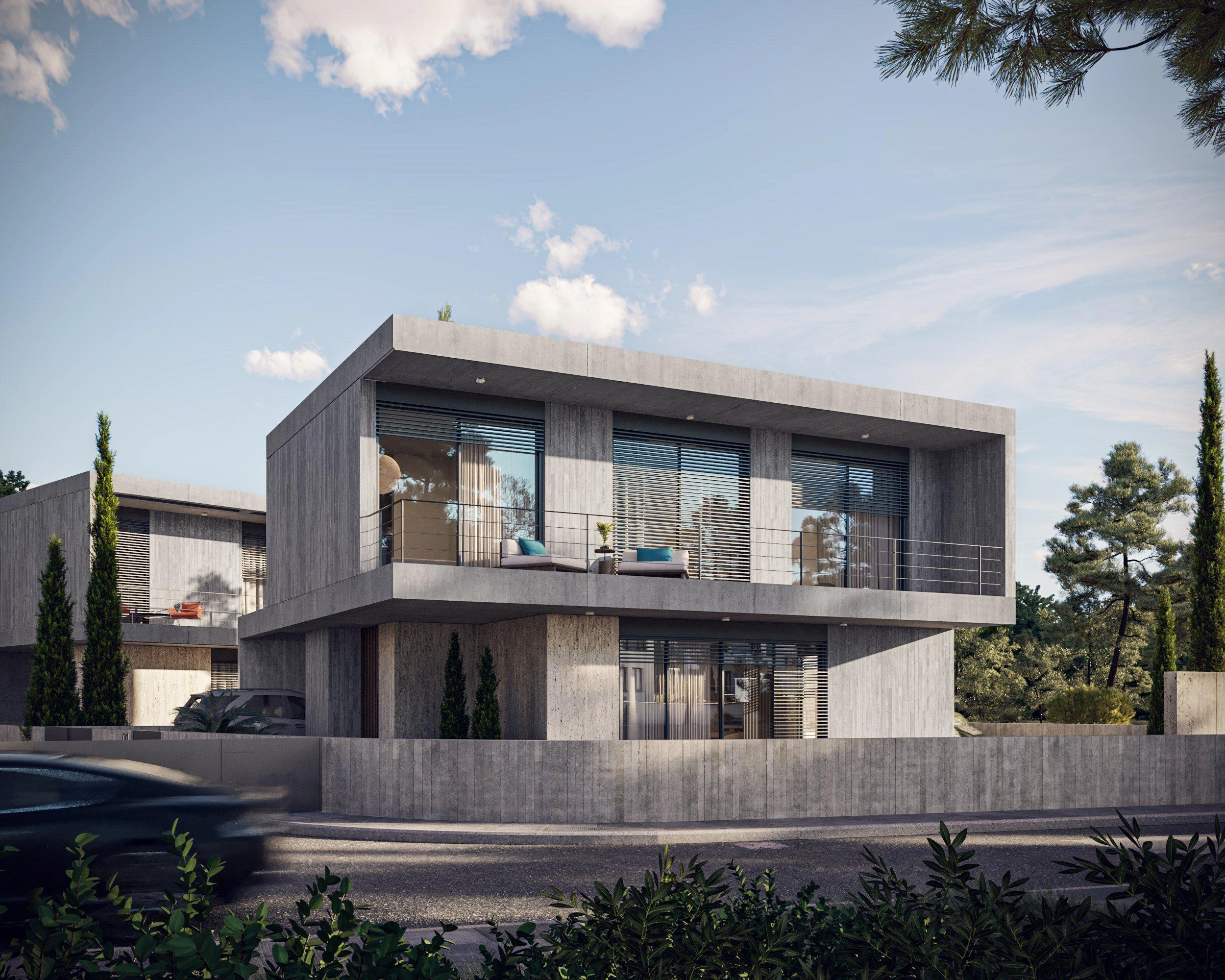 キプロス・パフォスのモダンな住宅複合施設内のヴィラ