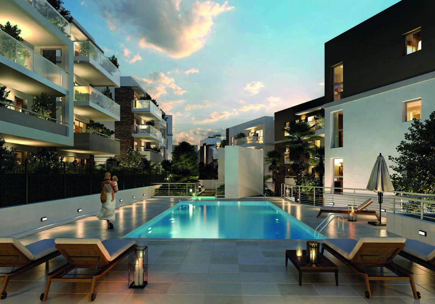 位于法国普罗旺斯-阿尔卑斯-蓝色海岸的现代住宅小区公寓