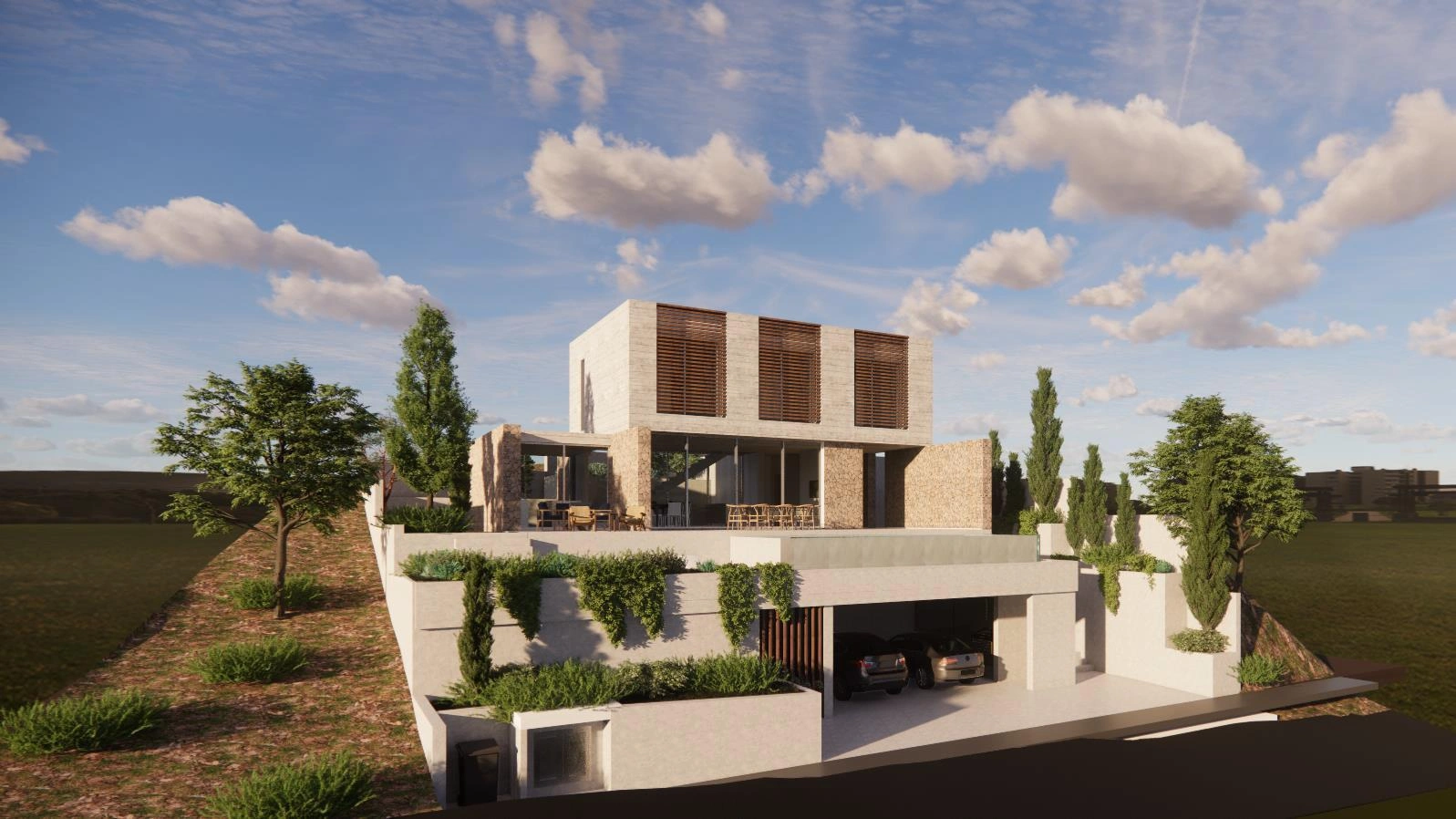 塞浦路斯帕福斯住宅区的别墅