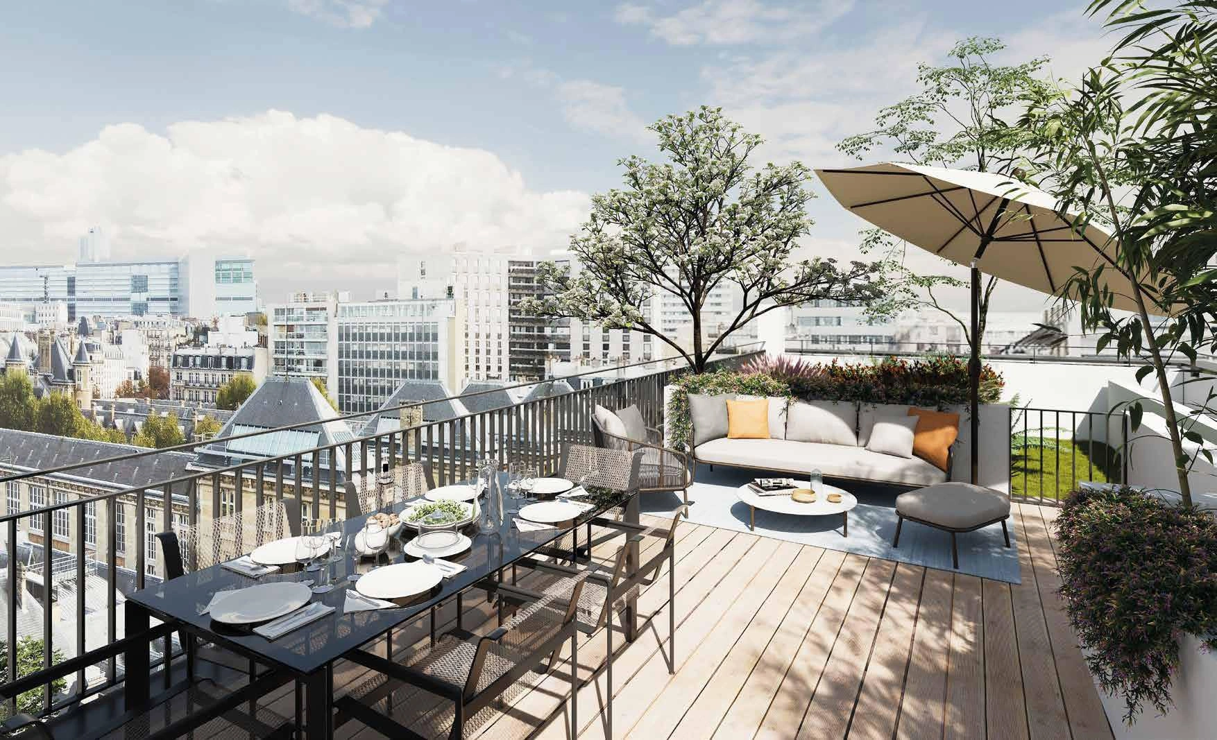 Apartments in a modern residential complex in Paris, France