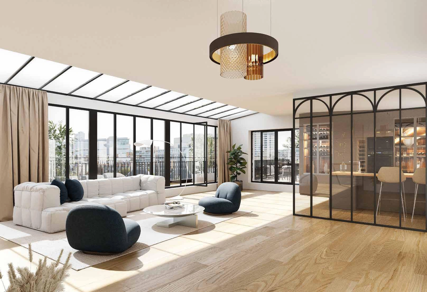 Apartments in a modern residential complex in Paris, France