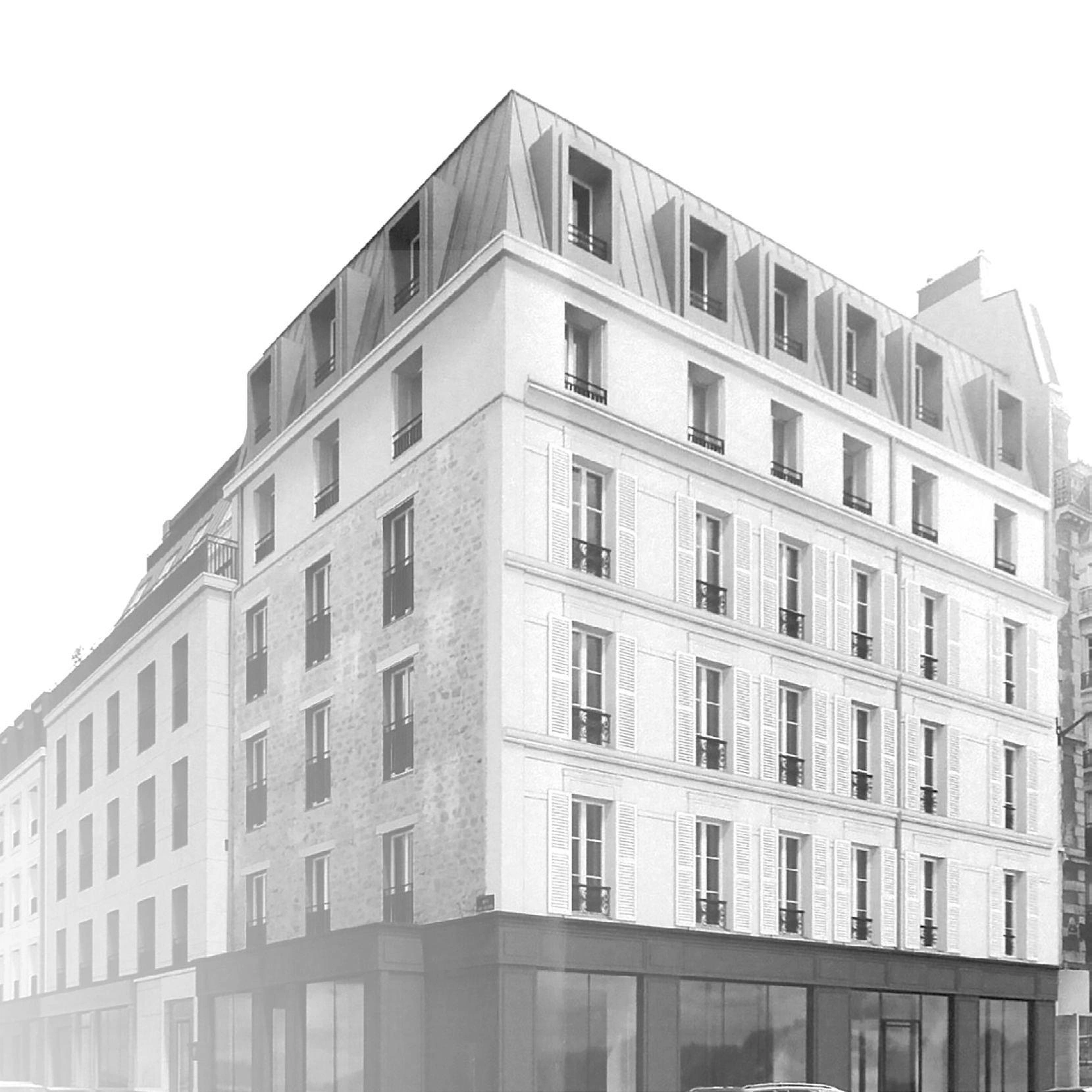 Apartments in a modern residential complex in Paris, France