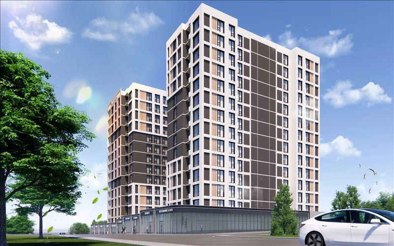 इस्तांबुल, टर्की में आधुनिक आवासीय परिसर के अपार्टमेंट