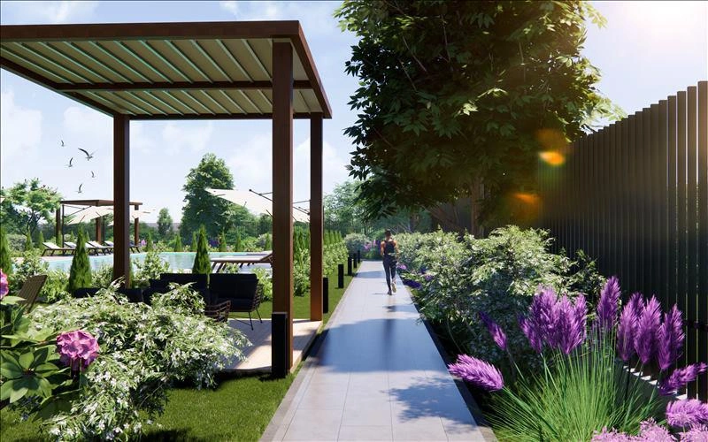 इस्तांबुल, टर्की में आधुनिक आवासीय परिसर के अपार्टमेंट