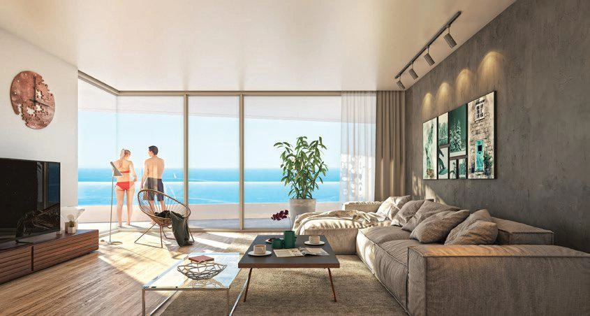 آپارتمانها در یک مجتمع مسکونی نزدیک ساحل مککنزی در لارناکا، قبرس