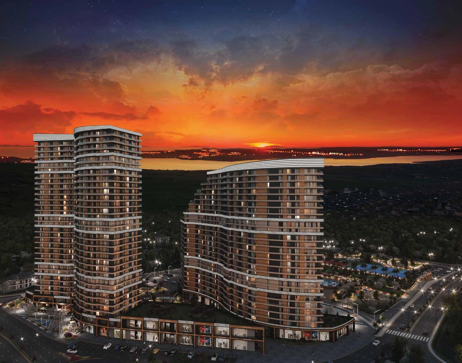 Apartamentos em um complexo residencial em Istambul, Turquia