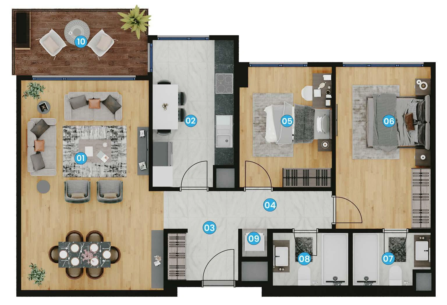 Apartments in a residential complex in Tuzla, Istanbul, Turkiye