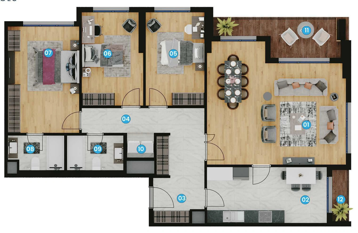 Apartments in a residential complex in Tuzla, Istanbul, Turkiye