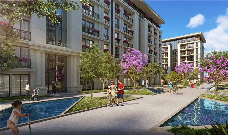 位于土耳其伊斯坦布尔的现代住宅小区公寓