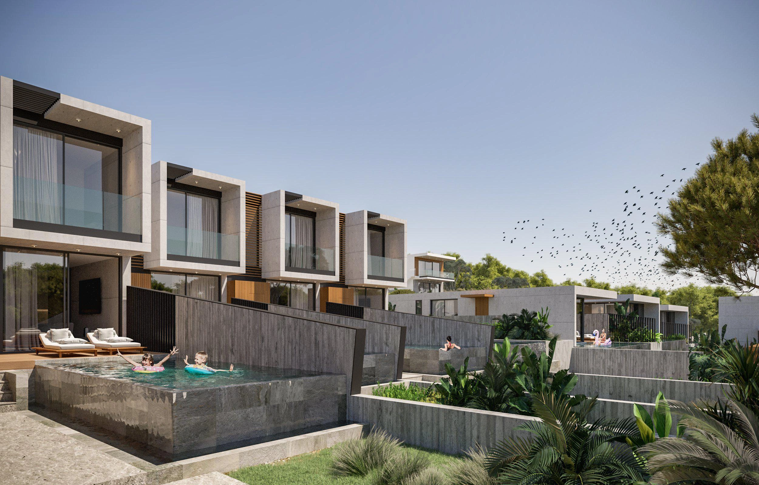 Villas in a modern residential complex in Paphos, Cyprus