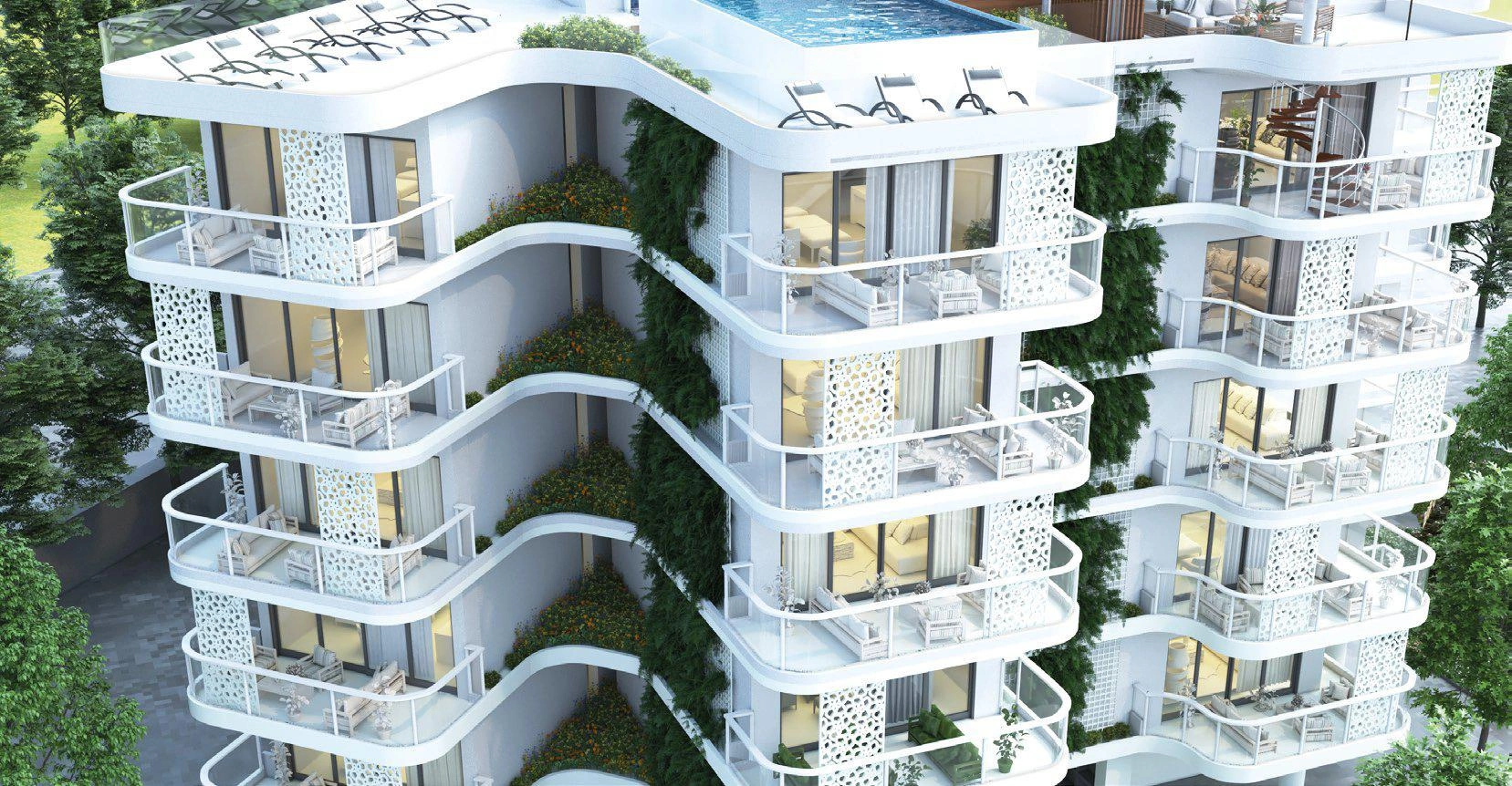 Apartments in a modern residential complex in Larnaca, Cyprus