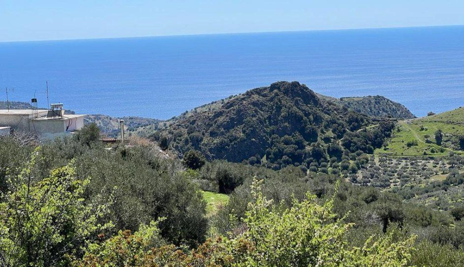 Houses in a modern residential complex in Loutraki, Crete, Greece