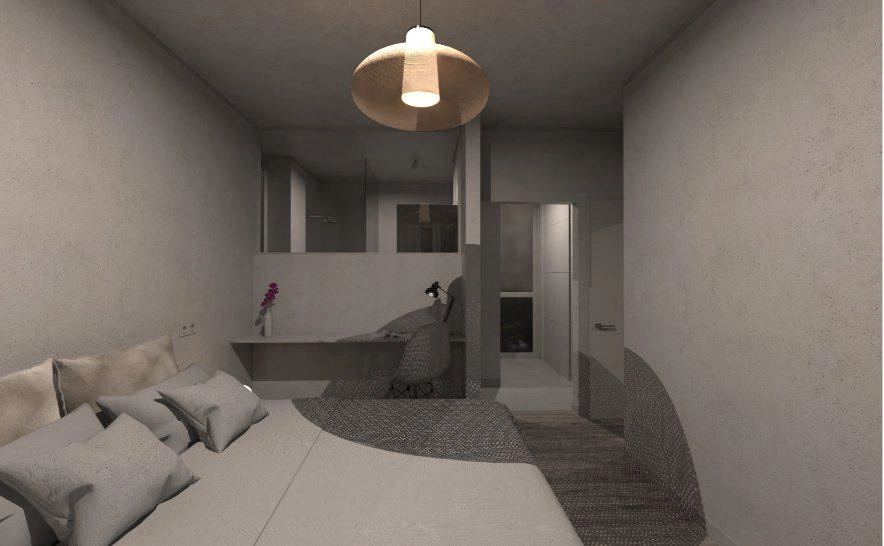 Houses in a modern residential complex in Loutraki, Crete, Greece