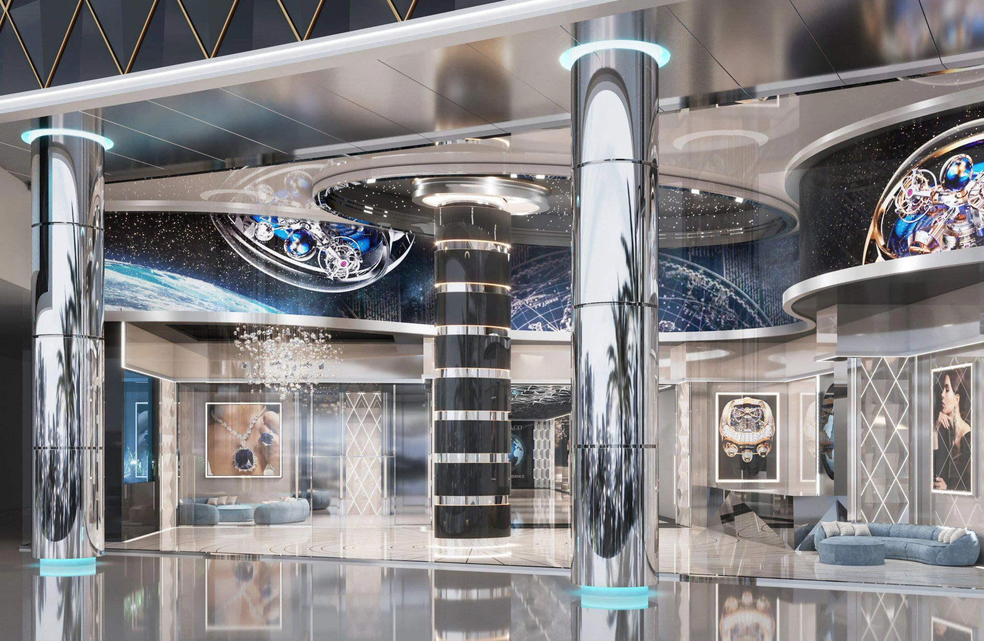 阿联酋迪拜 Business Bay 住宅综合体的顶层公寓