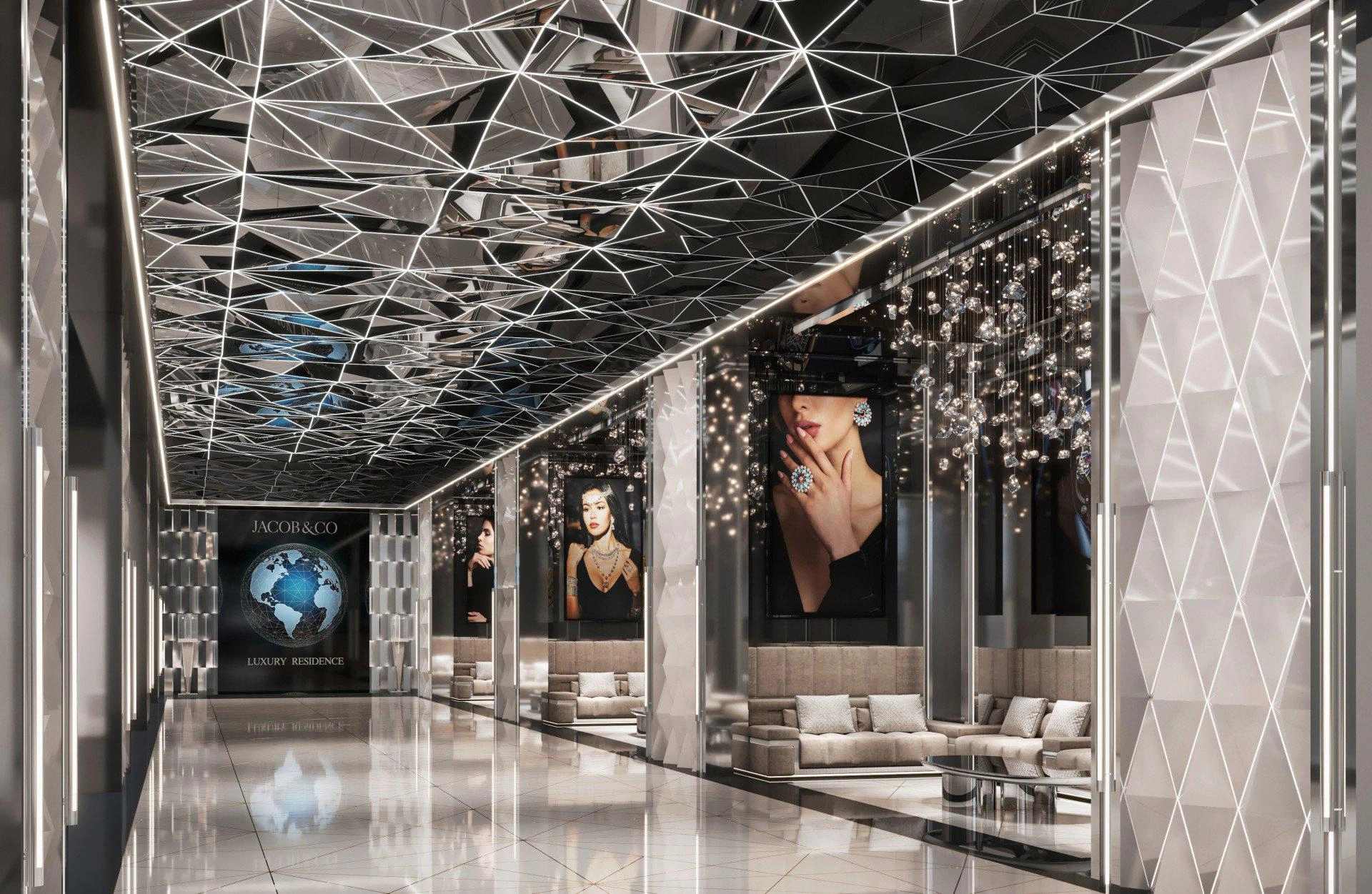 阿联酋迪拜 Business Bay 住宅综合体的顶层公寓