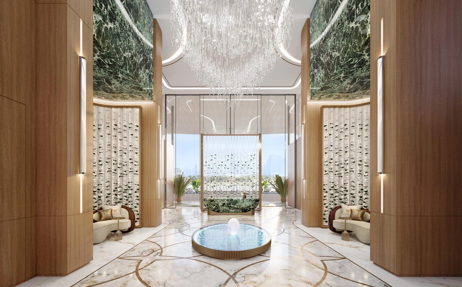 位于阿联酋迪拜现代住宅综合体内的公寓