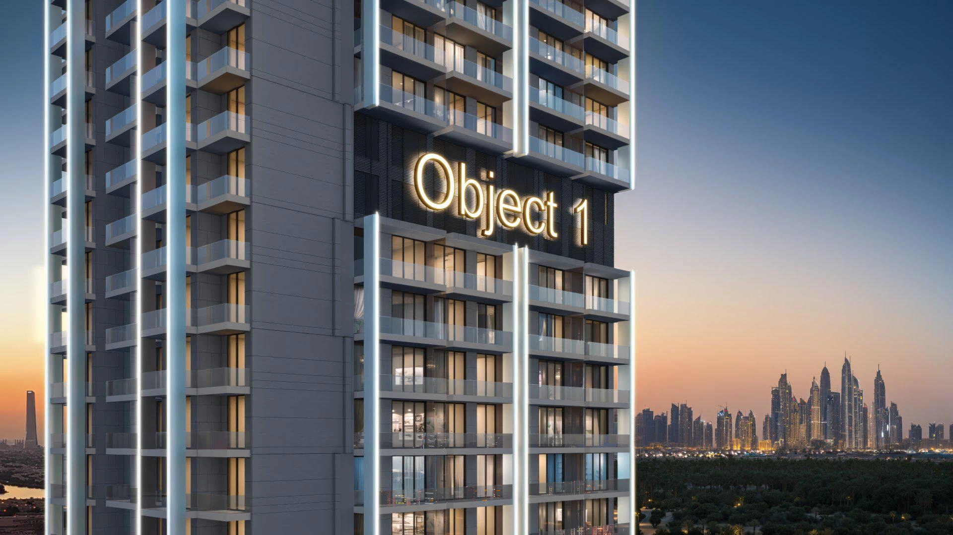 位于阿拉伯联合酋长国迪拜朱美拉村环(Jumeirah Village Circle)住宅小区的公寓