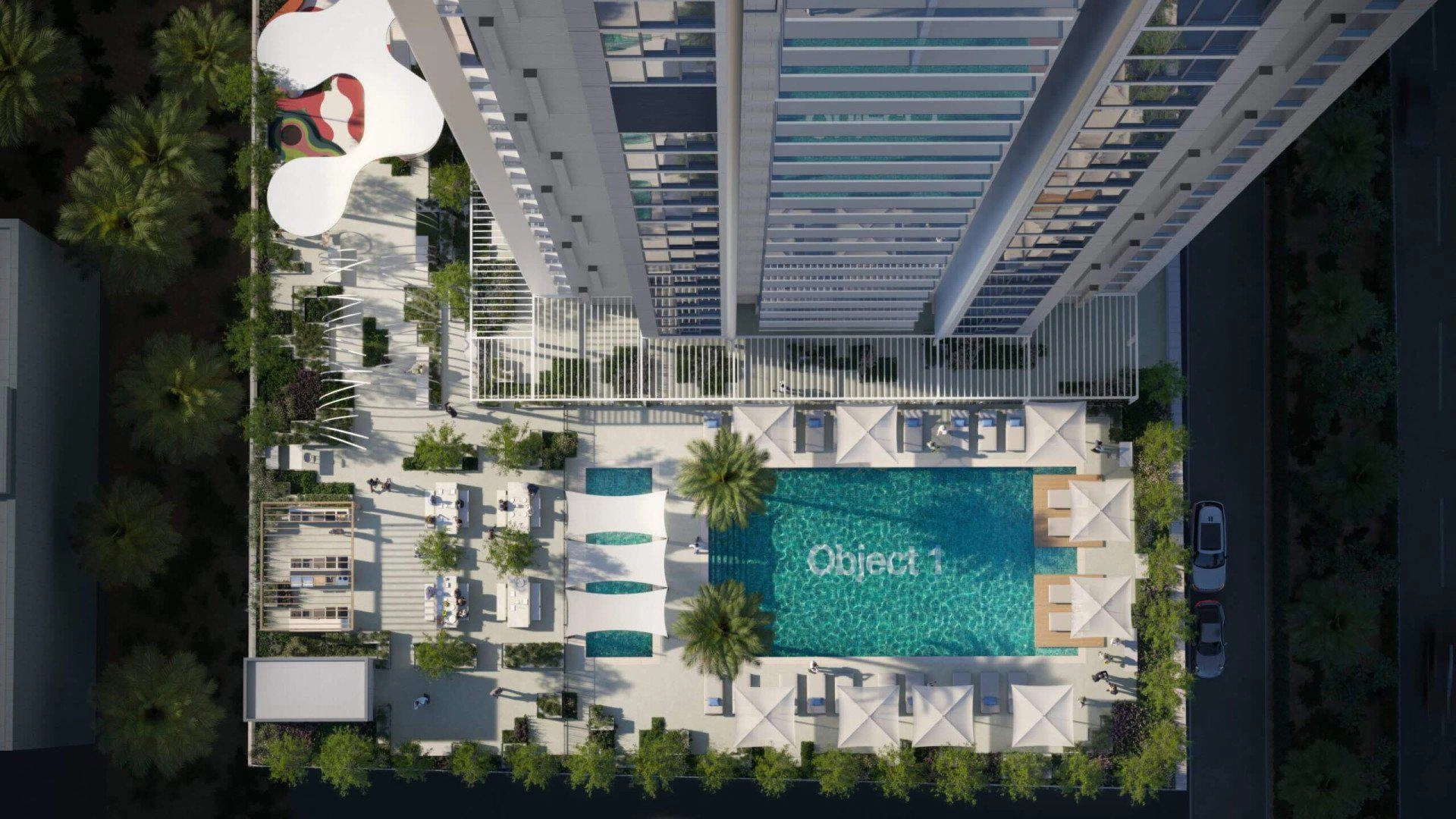 位于阿拉伯联合酋长国迪拜朱美拉村环(Jumeirah Village Circle)住宅小区的公寓