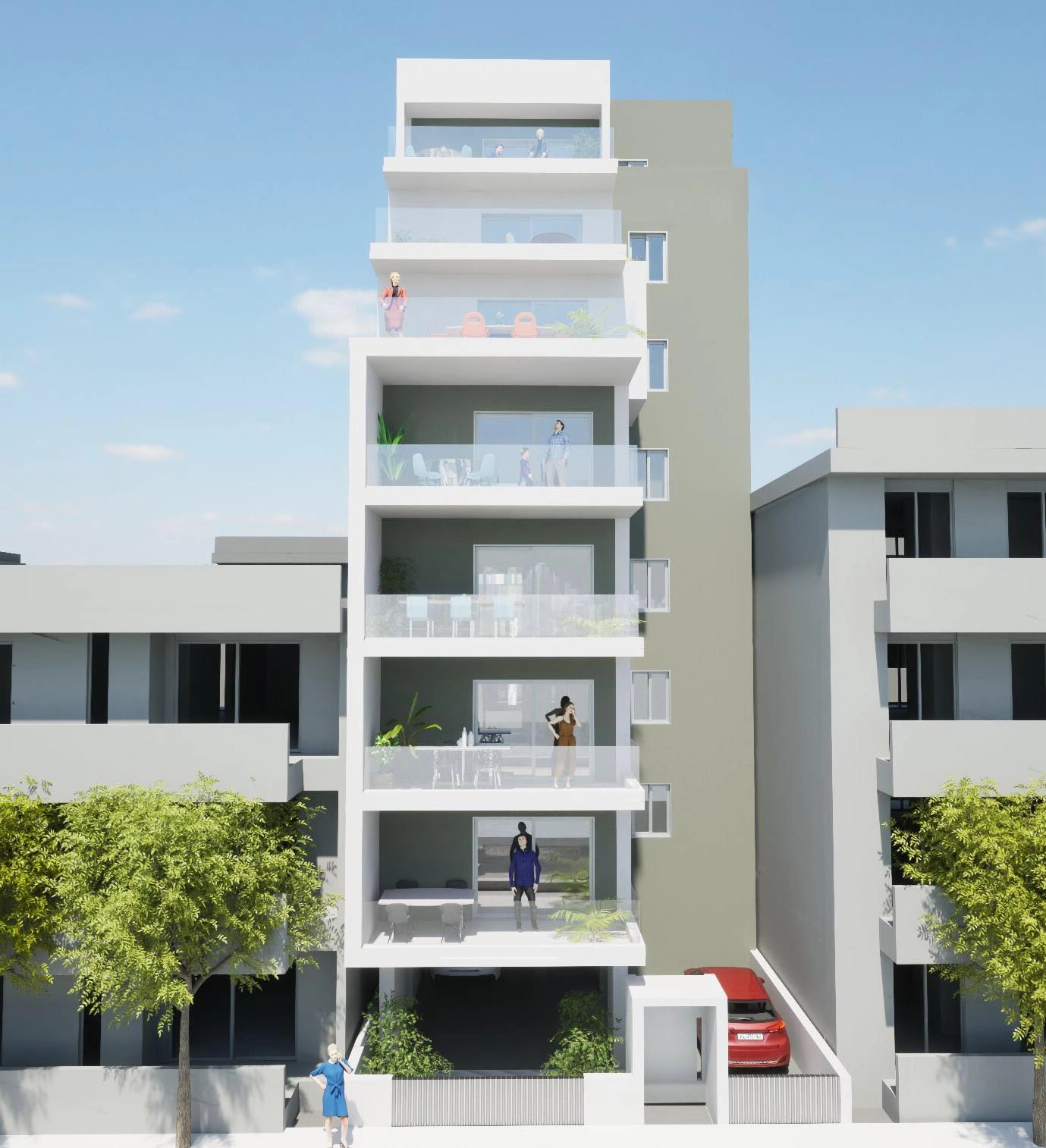 Duplexes in a modern residential complex in Attica, Greece