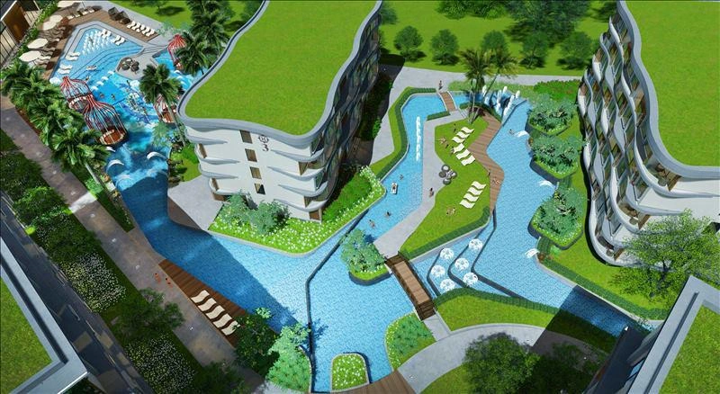 Apartments in a residential complex near Rawai Beach in Phuket, Thailand