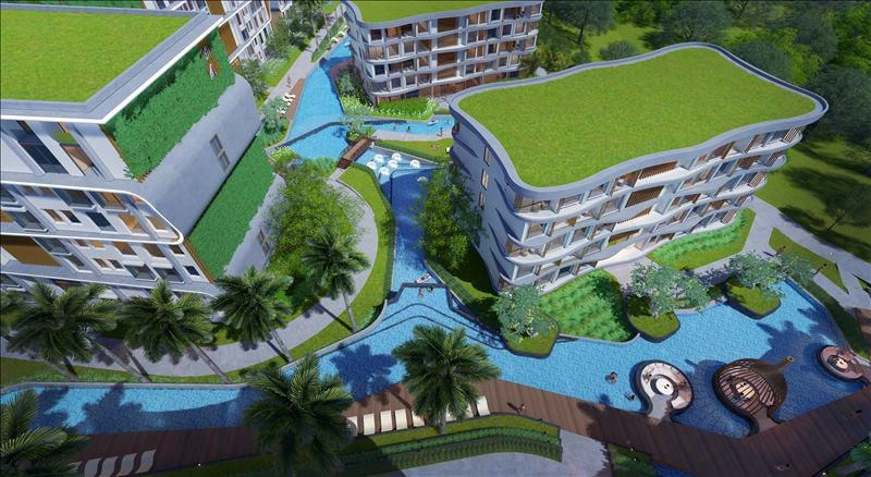 Apartments in a residential complex near Rawai Beach in Phuket, Thailand