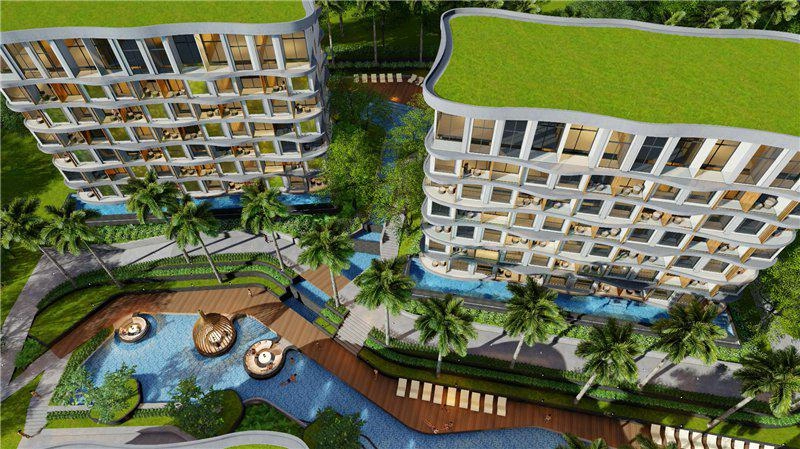 Apartments in a residential complex near Rawai Beach in Phuket, Thailand