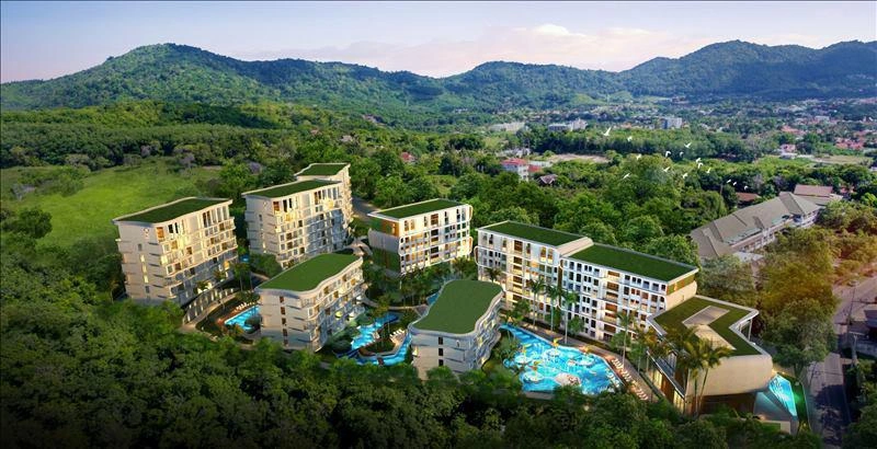 Apartments in a residential complex near Rawai Beach in Phuket, Thailand
