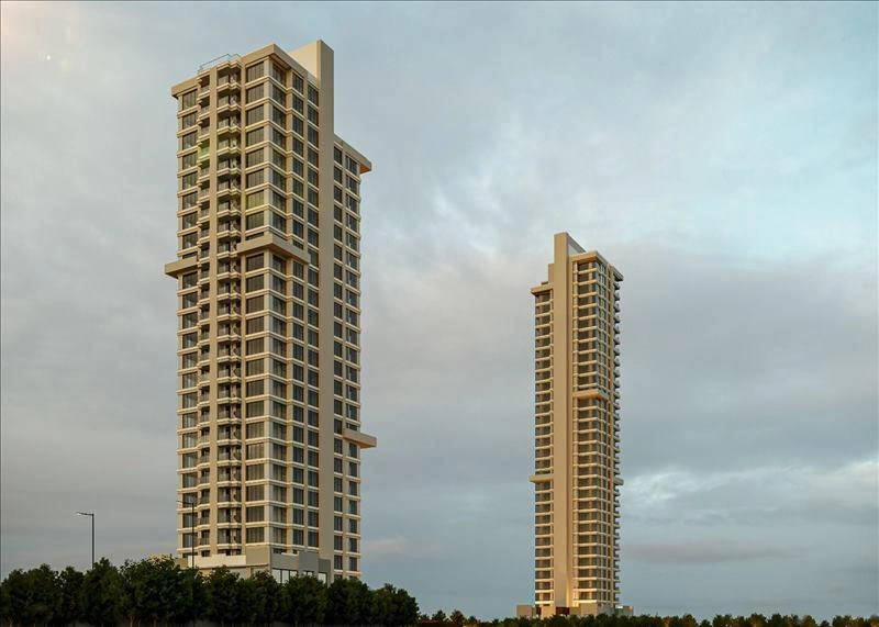 Apartments in a residence with swimming pools and a park in Istanbul, Turkey