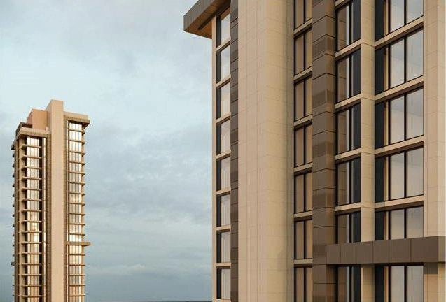 Apartments in a residence with swimming pools and a park in Istanbul, Turkey