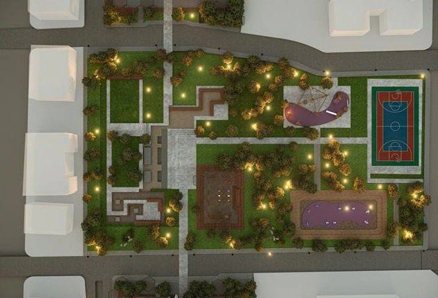 Apartments in a residence with swimming pools and a park in Istanbul, Turkey