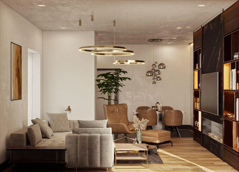 Apartments in a residence with swimming pools and a park in Istanbul, Turkey