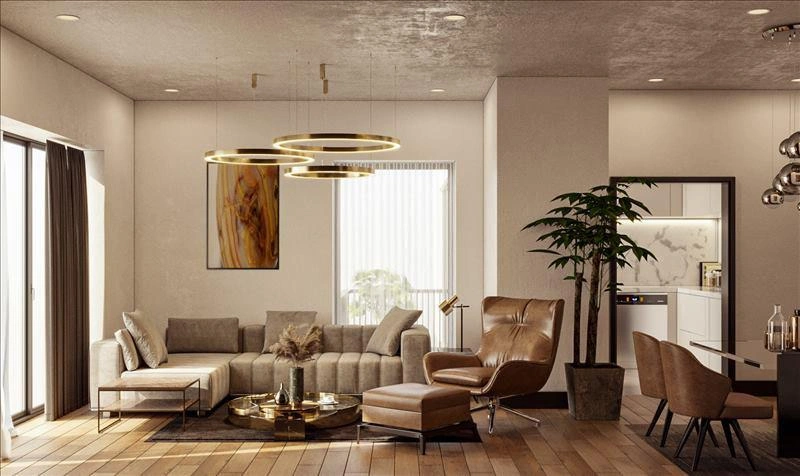 Apartments in a residence with swimming pools and a park in Istanbul, Turkey