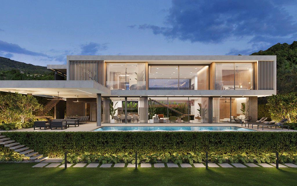 فلل في مجتمع مسوَّر خاص في كو كايو، بوكيت، تايلاند