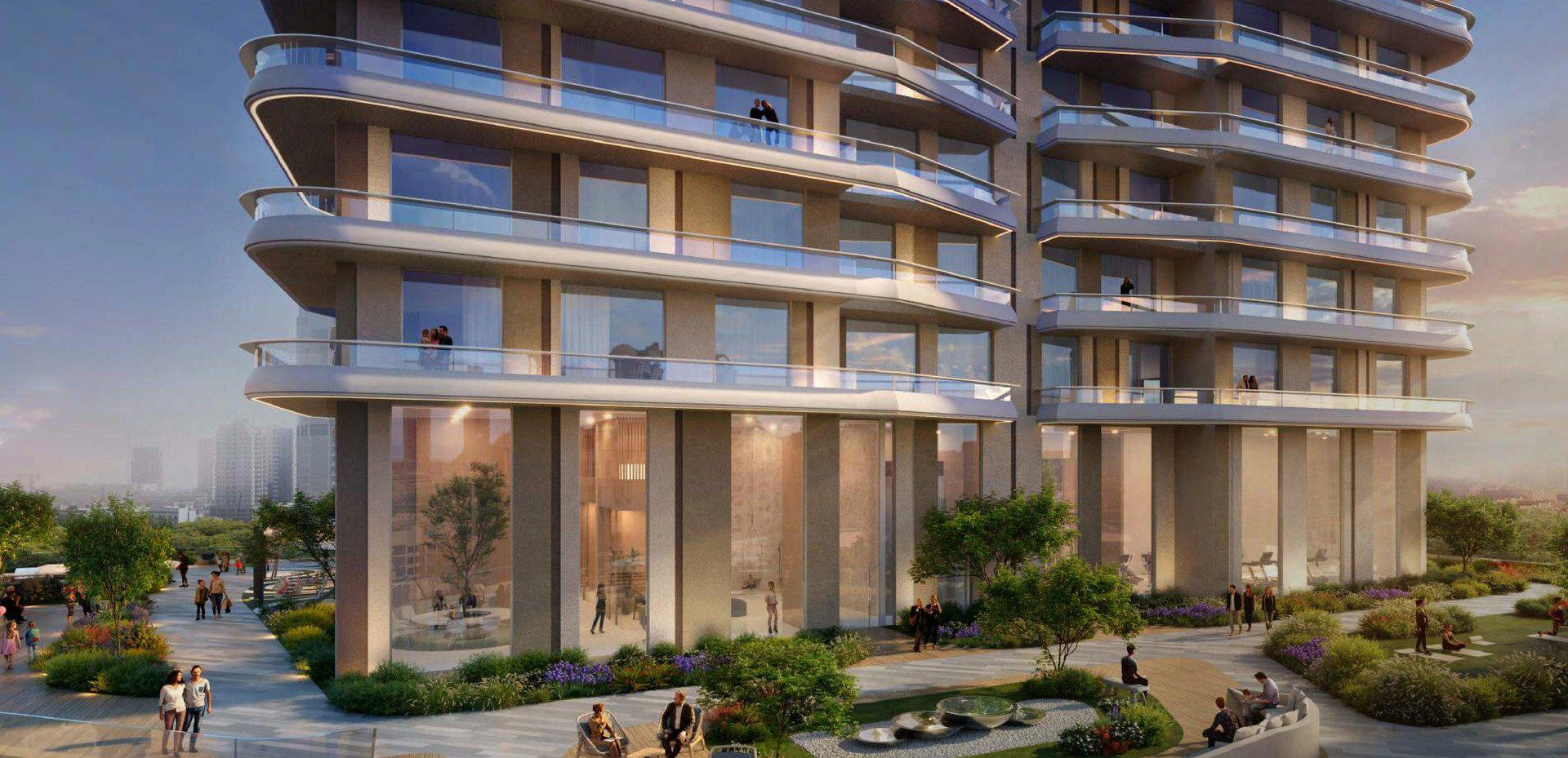 阿拉伯联合酋长国迪拜 Jumeirah Village Circle (JVC) 的现代住宅综合体中的公寓