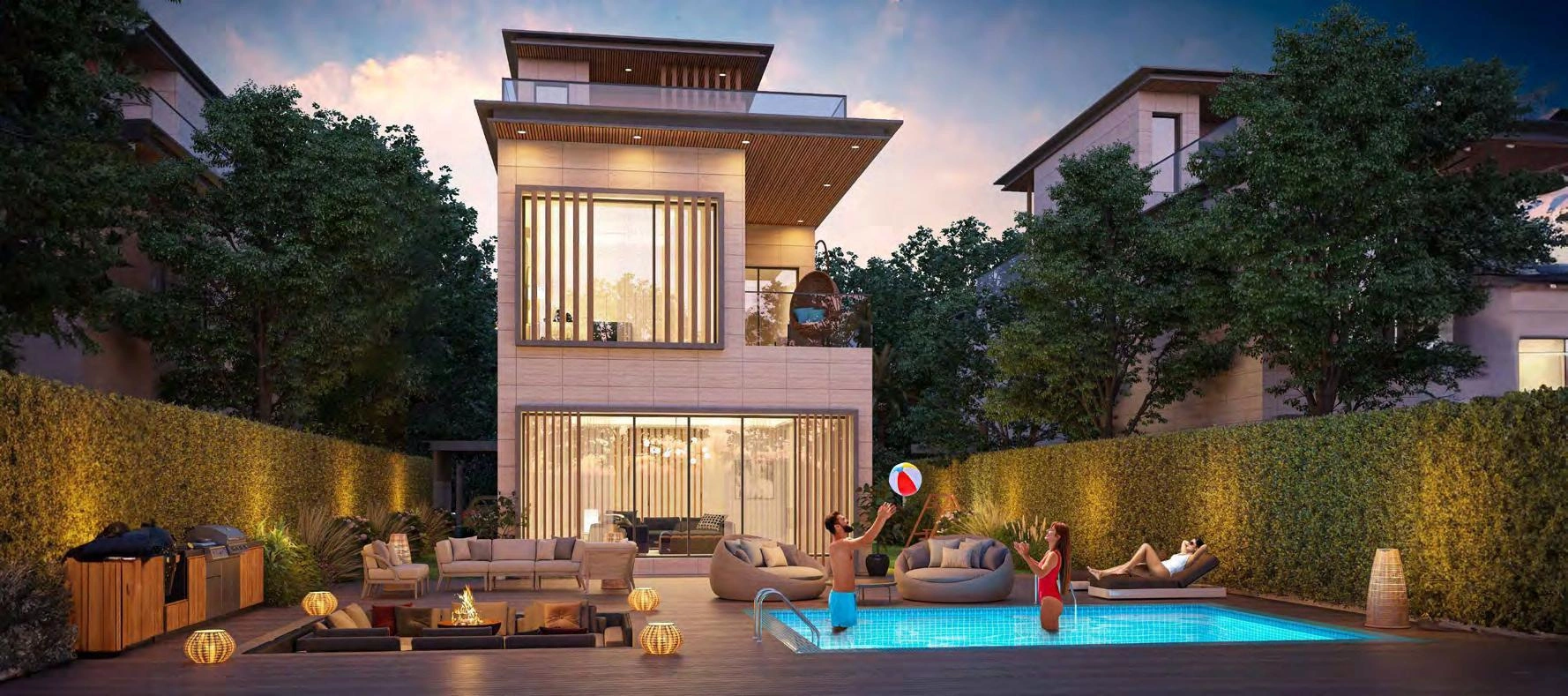 位于迪拜(阿联酋)现代住宅小区的别墅