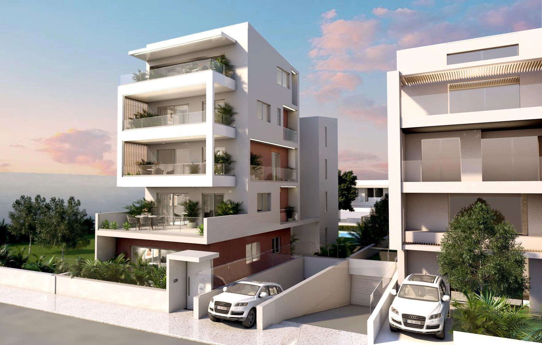 Low-rise apartments near the coast in Attica, Greece