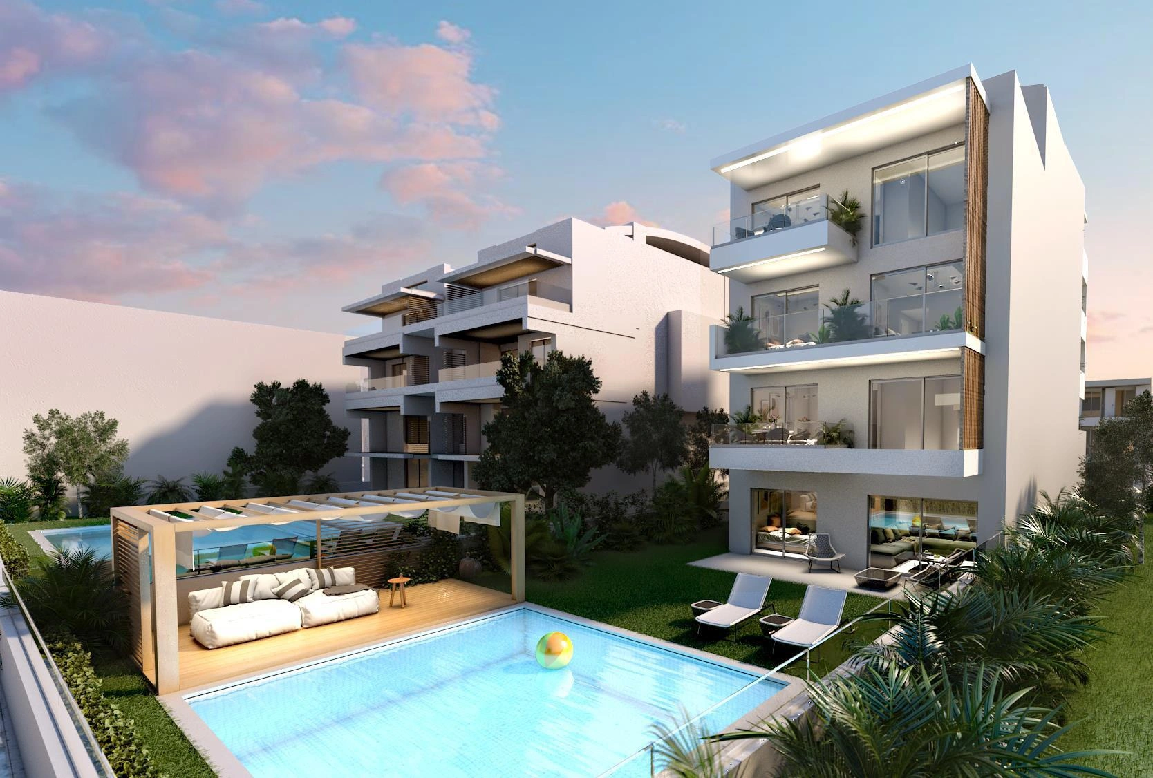 Low-rise apartments near the coast in Attica, Greece