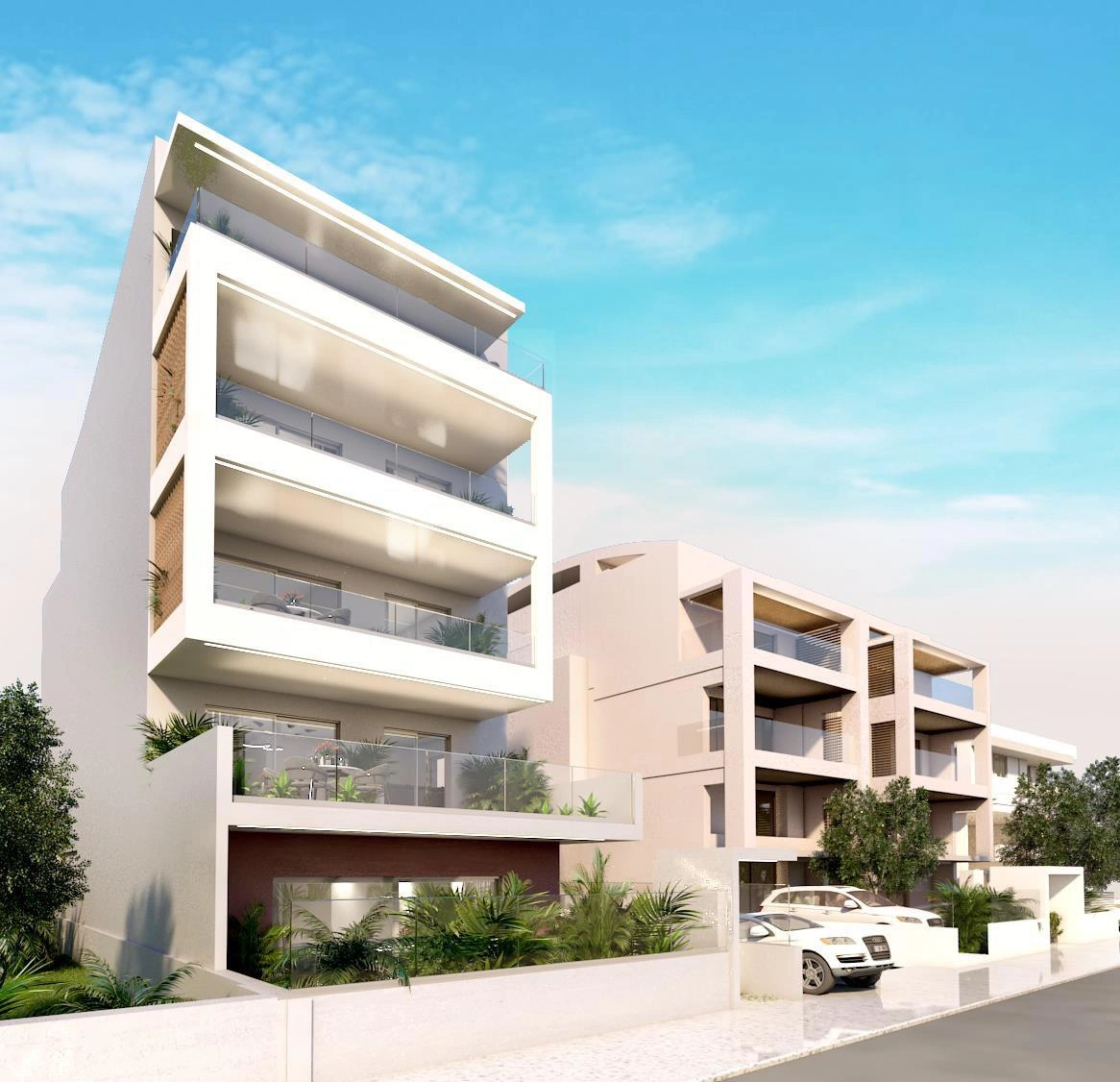 Low-rise apartments near the coast in Attica, Greece